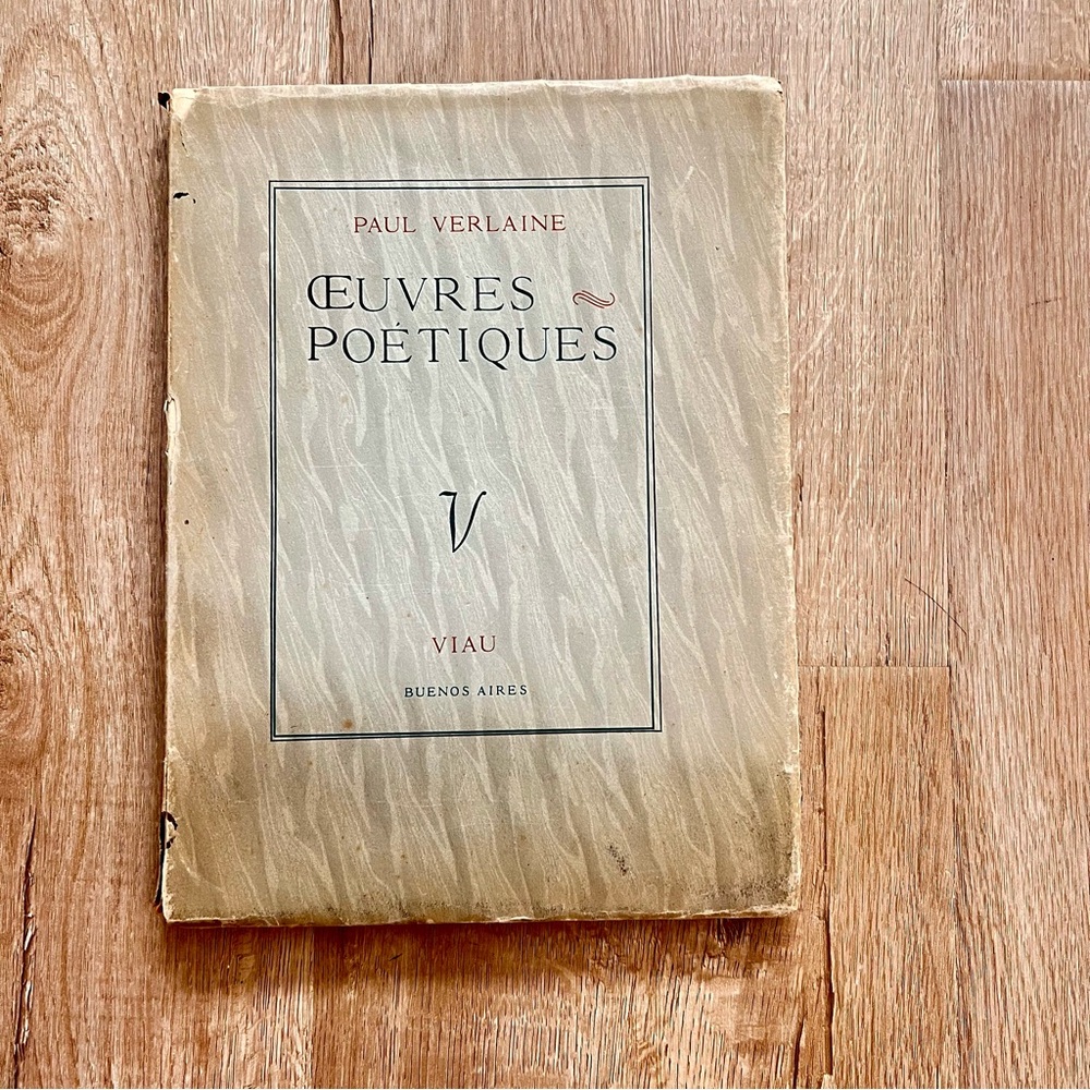 Rare 1942 Vintage France Book, Paul Verlaine, Oeuvres poétiques, Illustrated